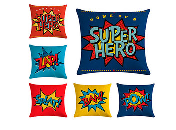 Comic Book Punch Cushion Covers