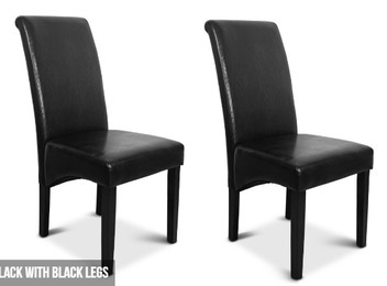 Pair of PU Leather Dining Chairs