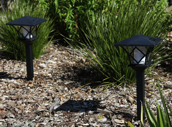 Two Flame Effect Solar Post Lights