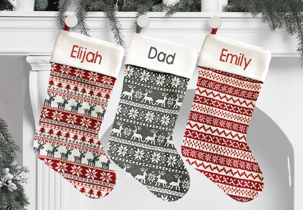 Personalised Pattern Christmas Stocking - Available in Three Options