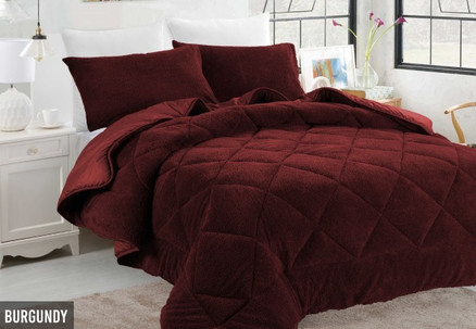 Ramesses Teddy Fleece Comforter Set - Five Colours & Two Sizes Available