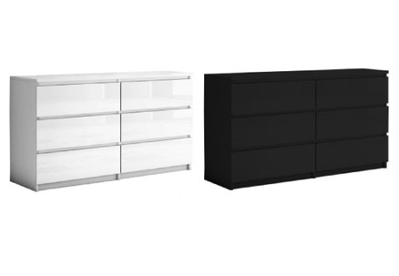 Monaco Six-Drawer Chest - Available in Two Colours