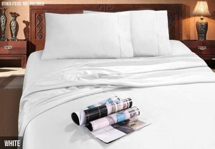 Anti-Bacterial & Hypoallergenic Bamboo & Egyptian Cotton Sheet Set - Four Sizes & Six Colours Available