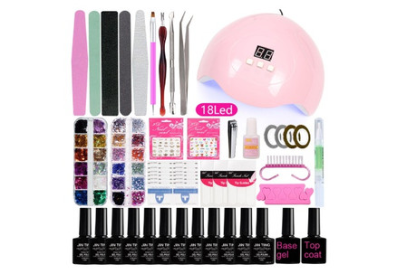 Gel Nail Polish Kit with UV Light