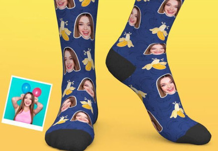 Pair of Custom-Made Photo Socks - Option for Two-Pairs