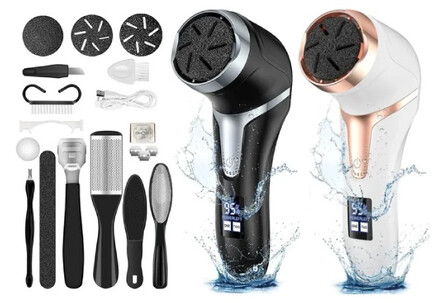 Electric Rechargeable Foot Callus Remover with Three Rollers & Two Speeds - Two Colours Available
