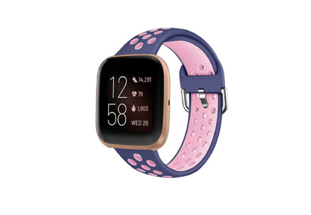 Smart Watch Wristband Silicone Strap Reverse Compatible with Fitbit Versa 2 1-1 - Two Sizes Available