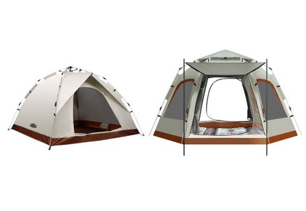 Three-Person Auto Pop-Up Camping Tent - Available in Two Colours & Option for Four & Five-Person