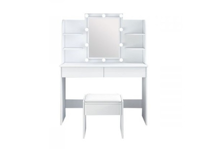 White Dressing Table with Lighted Mirror