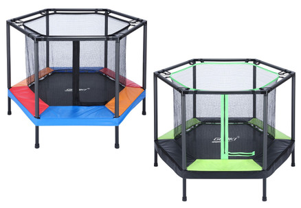 Genki 55-Inch Kids Rebounder Trampoline with Safety Net - Two Colours Available