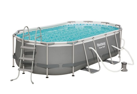 4.27m Bestway Power Steel Frame Above-Ground Oval Pool Set with Filter Pump