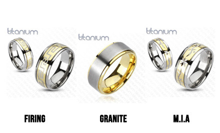 Men s Designed Titanium Ring  GrabOne