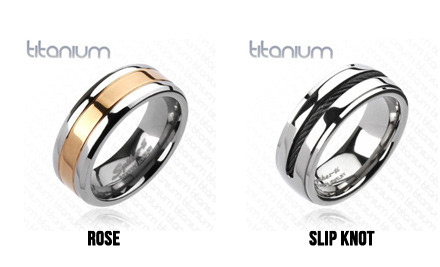 Men s Designed Titanium Ring  GrabOne