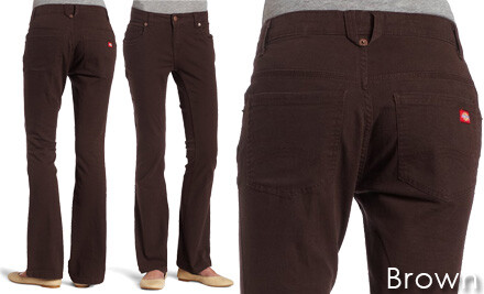 Dickies Womens Slim Boot Cut Stretch Canvas Pant
