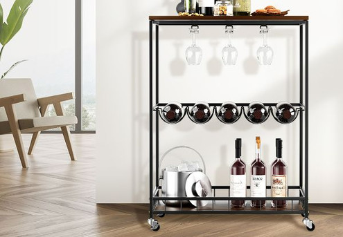 Levede Wooden Vintage Wine Rack