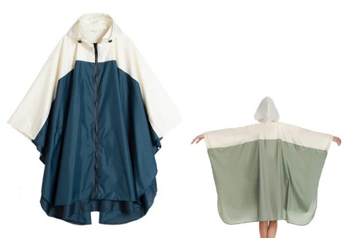 Outdoor Water-resistant Portable & Compact Hooded Rain Poncho - Two Colours Available