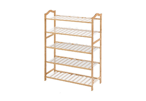 Levede Five-Tier Bamboo Shoe Organiser - Two Sizes Available