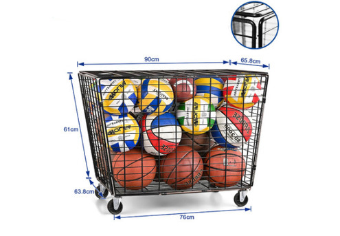 Lockable Rolling Sports Ball Storage Cart