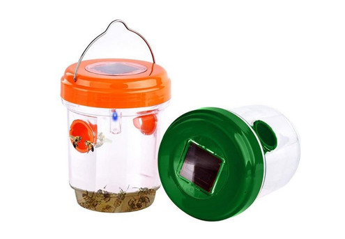Solar-Powered Hanging Wasp Trap - Two Colours Available & Option for Two-Pack
