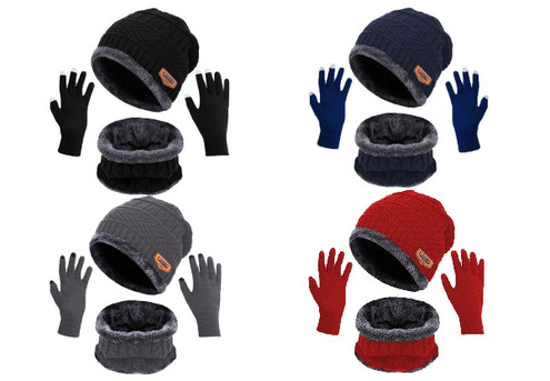 Three-in-One Winter Knit Set - Available in Four Colours