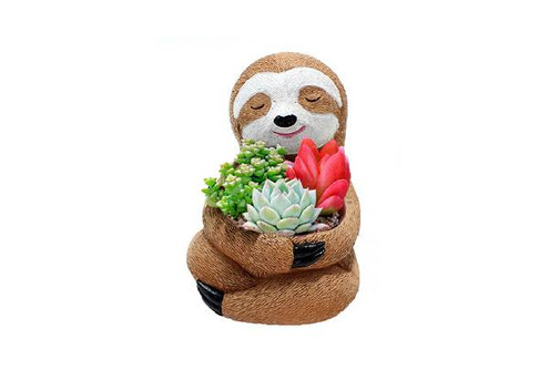 Adorable Cartoon Sloth Resin Flower Pot