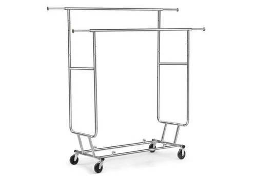 Heavy-Duty Industrial Double Rail Clothes Rack