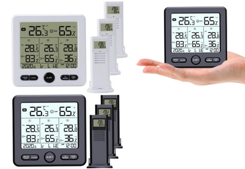 Digital Thermometer with Three Remote Sensors - Two Colours Available