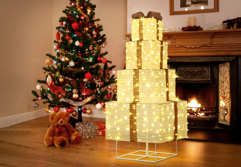 Lighted Gift Box Christmas Tree - Two Options Available