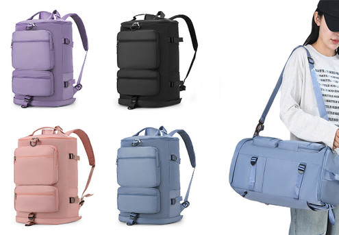 Water-Repellent Travel Duffle Bag with Shoulder Strap - Available in Four Colours & Option for Two-Pack