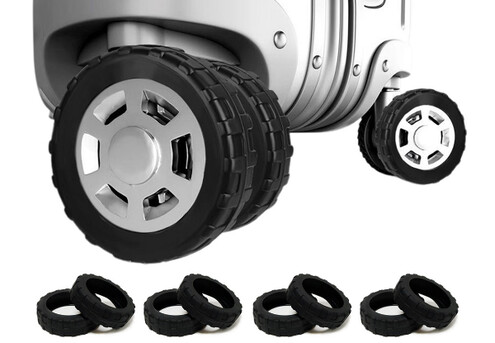 Eight-Piece Luggage Wheel Silicone Covers - Available in Two Colours & Two Sizes