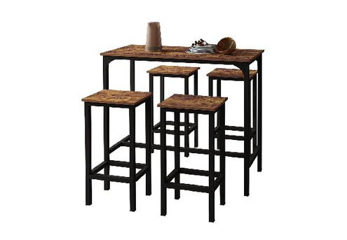 Five-Piece Bar Table Set incl. Four Stools & Table