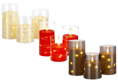 Three-Pieces Flameless LED Candle Lights Set - Available in Three Styles & Options for Two-Set