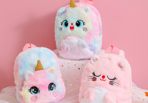 Unicorn Plush Big-Eyed Backpack - Five Styles Available