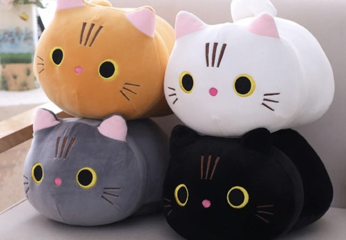 Cartoon Plush Pillow - Available in Four Colours & Option for Two-Pack