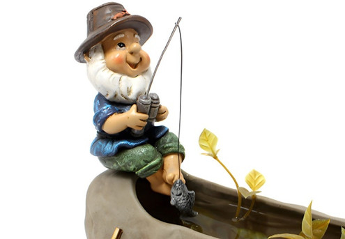 Decorative Fishing Resin Garden Gnome