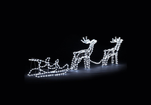 3D Reindeer Sleigh Motif Christmas Light