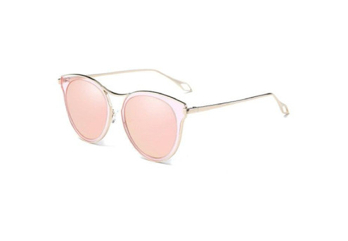Women's Metal Frame Pink Polarized Sunglasses
