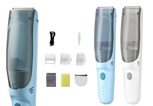 Cordless Vacuum Hair Clipper with Three Guide Combs - Two Colours Available