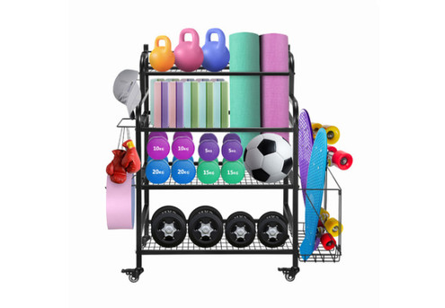 Multipurpose Sports Organiser Rack with Wheels