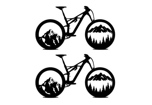 Mountain Forest Bike Wall Decor - Option for Two-Pack