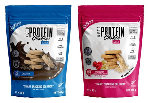 Justine's Mini Keto Cookie Pouch Range - Available in Five Options