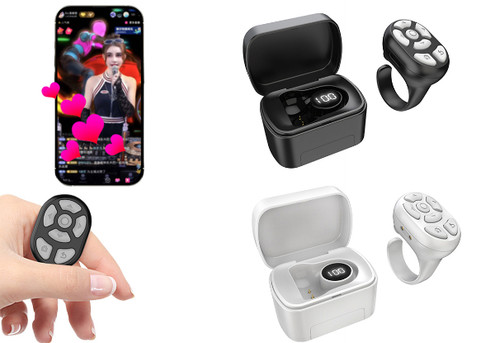 Two-in-One Bluetooth Remote Control Page Turner Ring - Available in Two Colours & Option for Two-Pack