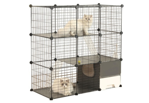 Three-Tier Petscene DIY Pet Large Enclosure Cage with Litter Box