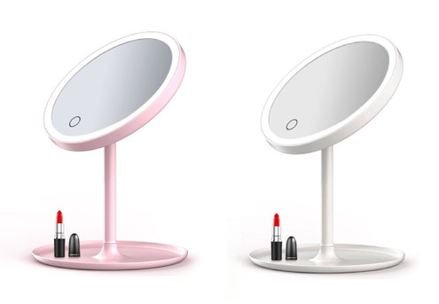 Chargeable Makeup Mirror with Three Colour Lights - Two Colours Available