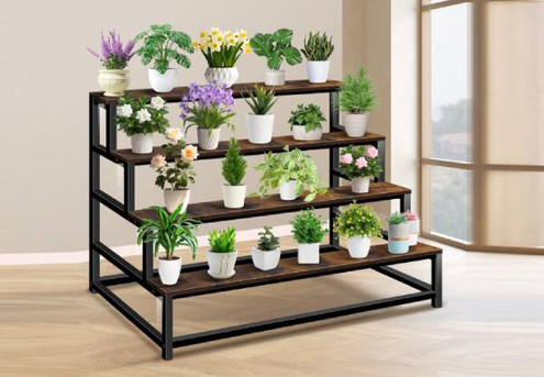 Four-Tiered Metal Plant Shelf - Two Sizes Available