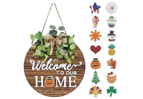 Interchangeable Front Door Welcome Sign Decor