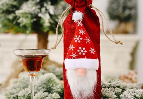 Forest Old Man Christmas Wine Bottle Bag Decor