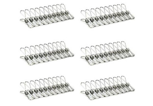 60-Pack of Stainless Steel Clothes Pegs - Options for 120-Pack or 180-Pack