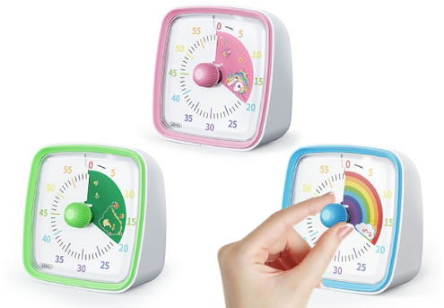 60-Minute Visual Timer Countdown Clock - Available in Three Colours & Option for Two-Pack