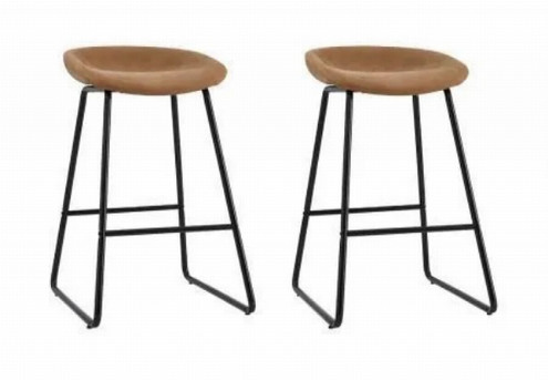 Two-Piece PU leather Kitchen Dining Bar Stool - Two Colours Available